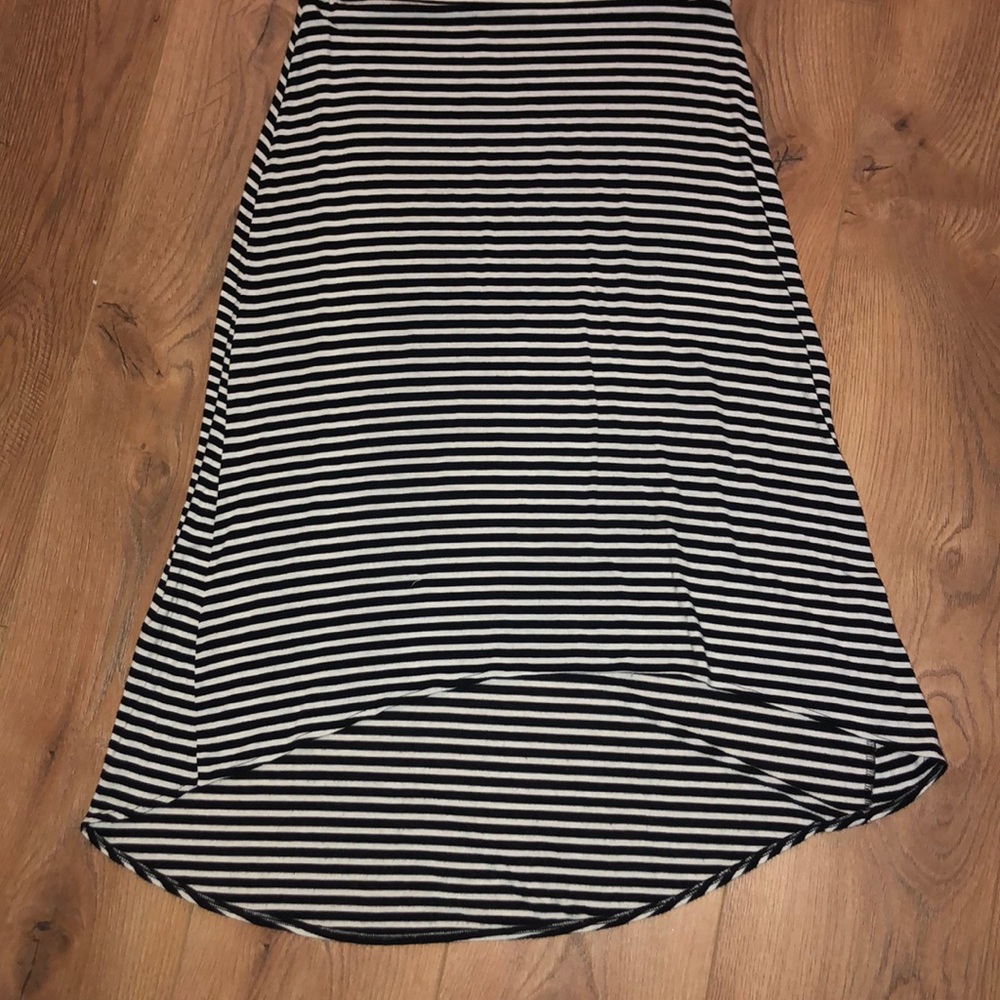 Black and white striped maxi skirt